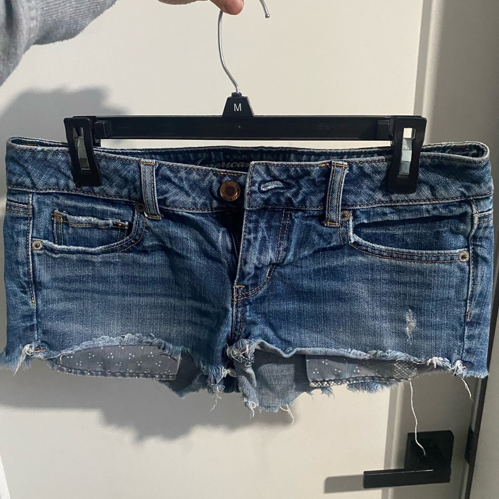 American Eagle Outfitters Distressed Blue Jean Shorts